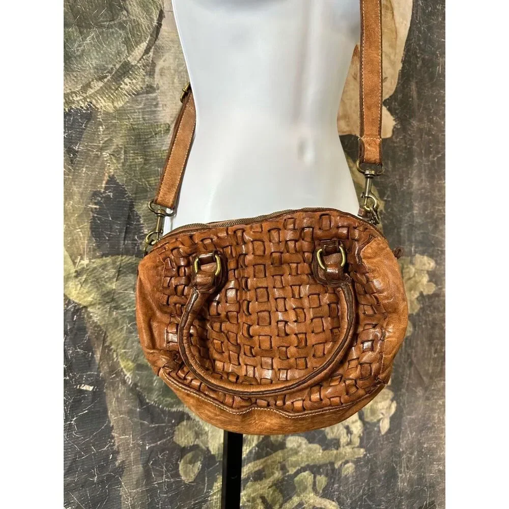 Langellotti Woven Leather Slouchy Hobo Shoulder Bag